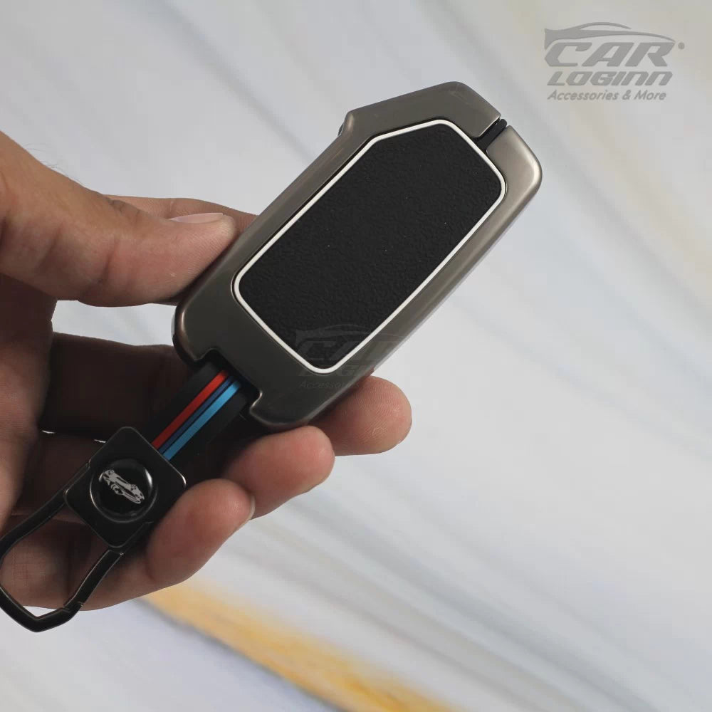 Metal Silicon Key case for New Kia Seltos Facelift | Sonet facelift - (3 Button Smart Key)