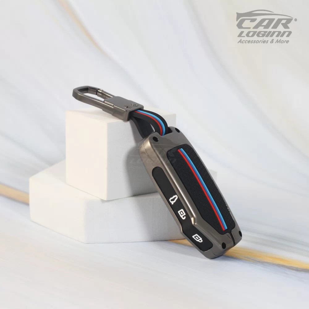 Metal Silicon Key case for New Kia Seltos Facelift | Sonet facelift - (3 Button Smart Key)