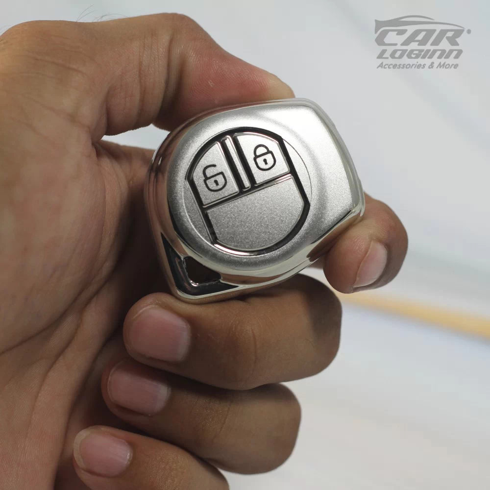 SILVER TPU Car Key Cover Fit for Maruti Suzuki 2 Button Key