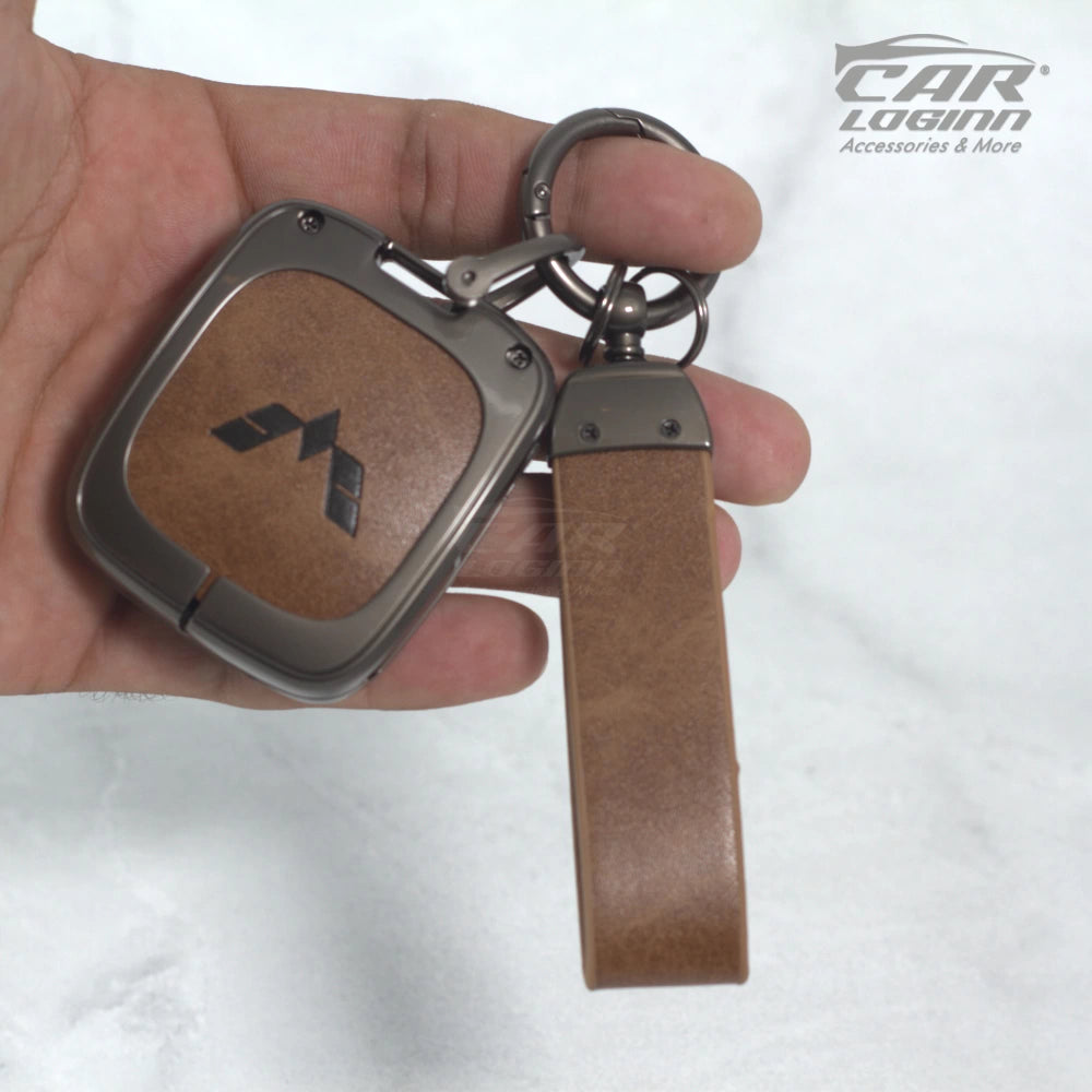 Metal Leather Car Key Case for MG COMET EV Electric 3 Button Smart Key