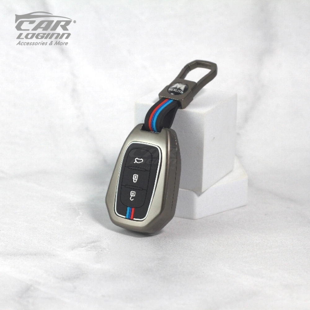 Metal Silicon Car Key Case for Renault KWID | Kiger | Duster | Datsun REDI-GO Plus - 3 Button