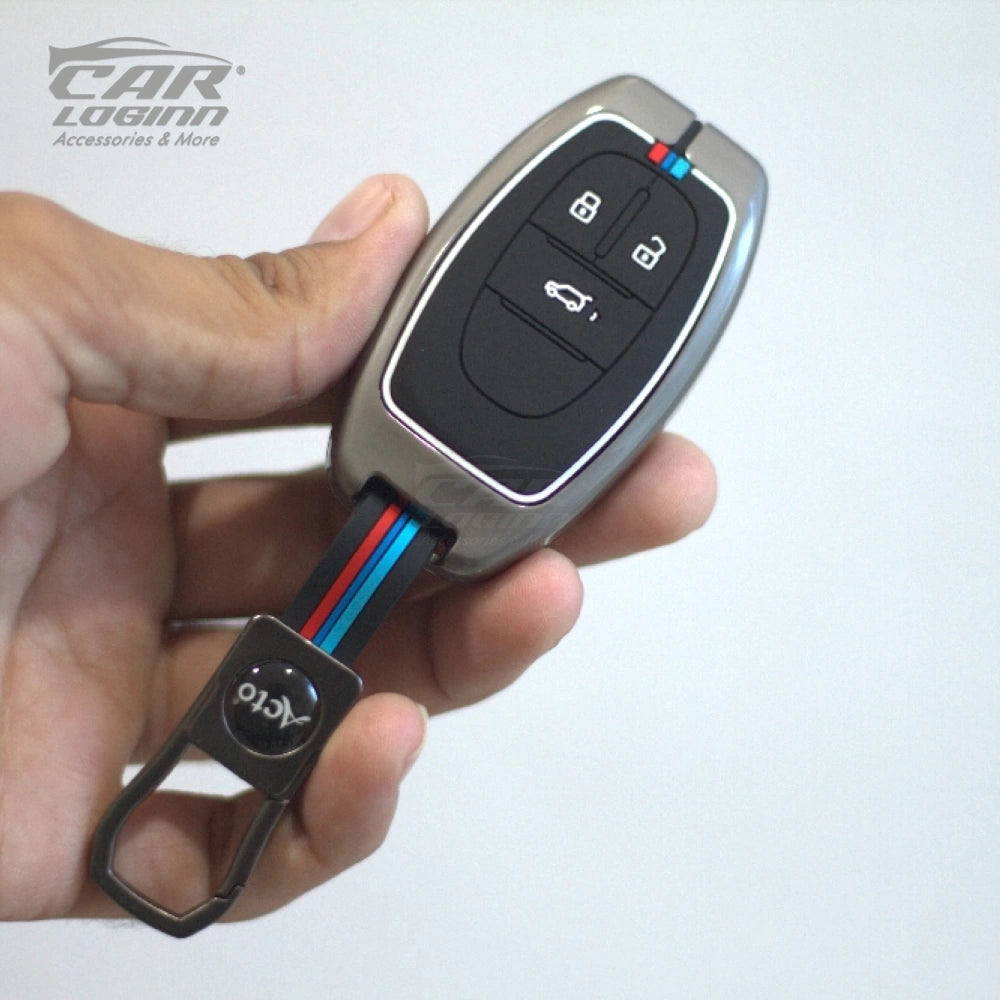 Metal Silicon Car Key Case Fit for MG Gloster - 3 Button Smart Key