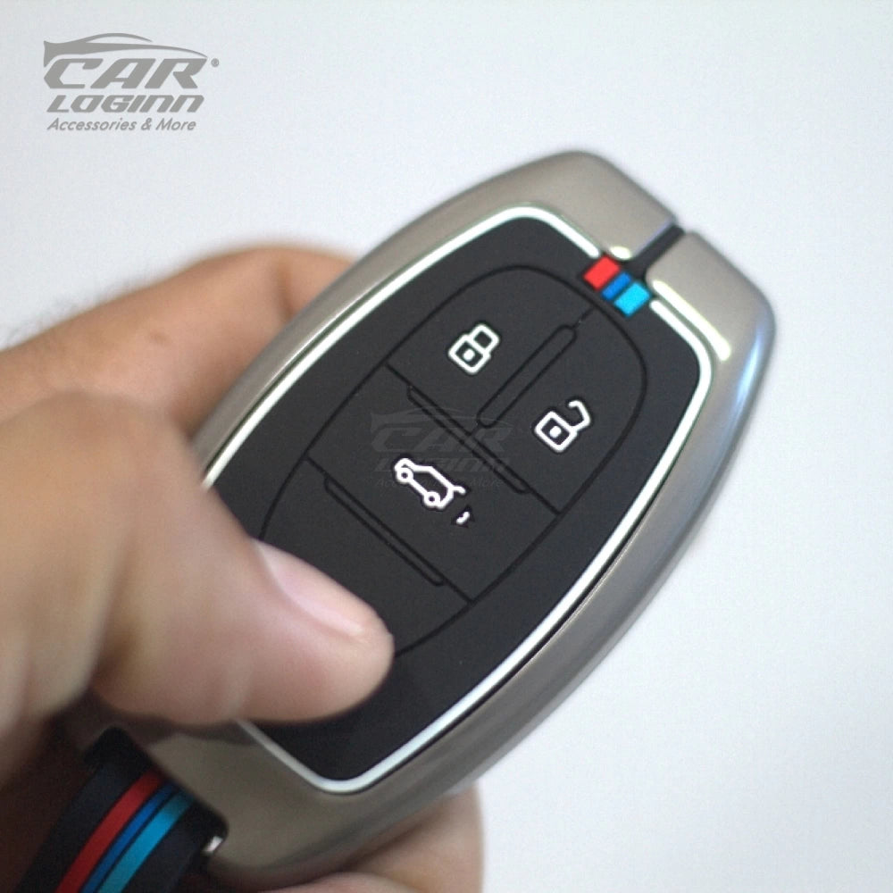 Metal Silicon Car Key Case Fit for MG Gloster - 3 Button Smart Key