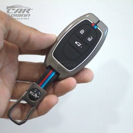 Metal Silicon Car Key Case Fit for MG Gloster - 3 Button Smart Key