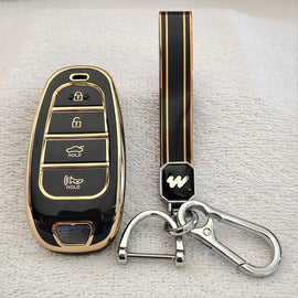 TPU Car Key Cover Fit for New Hyundai Tucson - 4 Button Smart Key