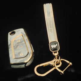 MARBLE TPU Car Key Cover Fit for Toyota Innova Crysta | Corolla Altis Flip Key