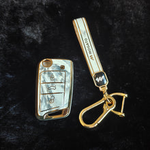 Load image into Gallery viewer, MARBLE TPU Car Key Cover Fit for Skoda Kushaq | Skoda Kodiaq | Skoda Slavia | Octavia | Volkswagen Tiguan | Virtus | New Polo | New Vento Flip Key
