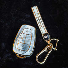 Load image into Gallery viewer, MARBLE TPU Car Key Cover Fit for Tata Altroz | Punch | Harrier | New Safari | Bolt | Tiago | Tigor | Gravitas | Nexon Smart Key