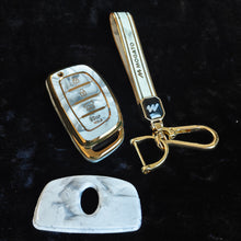 Load image into Gallery viewer, MARBLE TPU Car Key Cover Fit for Hyundai Tucson | New i20 | New Creta SX | New Venue SX | Elantra 4 Button Smart Key