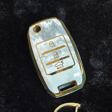 Load image into Gallery viewer, MARBLE TPU Car Key Cover Fit for KIA Seltos | KIA Sonet | Kia Carens (3 Button Flip Key)