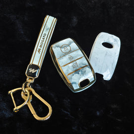 MARBLE TPU Car Key Cover Fit for KIA Seltos | KIA Sonet | KIA Carens (3 Button Smart Key)