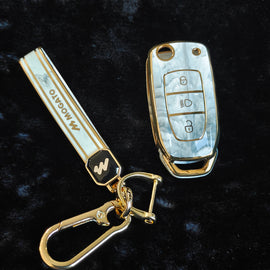 MARBLE TPU Car Key Cover Fit for Tata Punch | Harrier | Tigor | Bolt| Nexon | Hexa | Zest | Tiago Flip Key