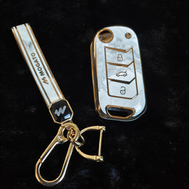 MARBLE TPU Car Key Cover Fit for Mahindra New Scorpio-N | XUV 700 | New Thar | Xuv-300 | Scorpio | Bolero Flip Key