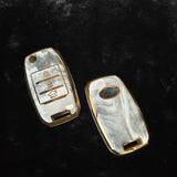 MARBLE TPU Car Key Cover Fit for KIA Seltos | KIA Sonet | Kia Carens (3 Button Flip Key)