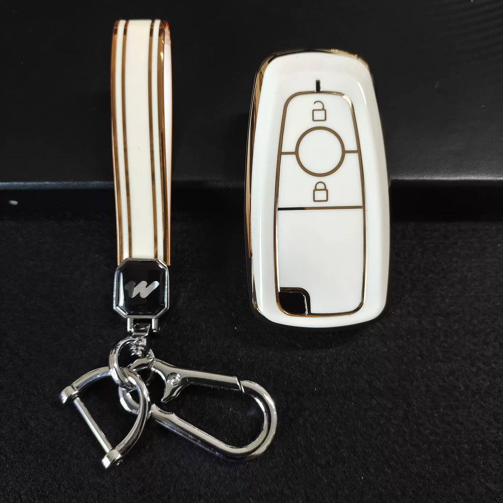 TPU Car Key Cover Fit for Ford Ecosport | Endeavour | Freestyle | Aspire | Figo (2 button smart key)