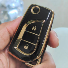 Load image into Gallery viewer, TPU Car Key Cover Fit for Toyota Innova Crysta | Corolla Altis Flip Key (2 Button Flip Key)