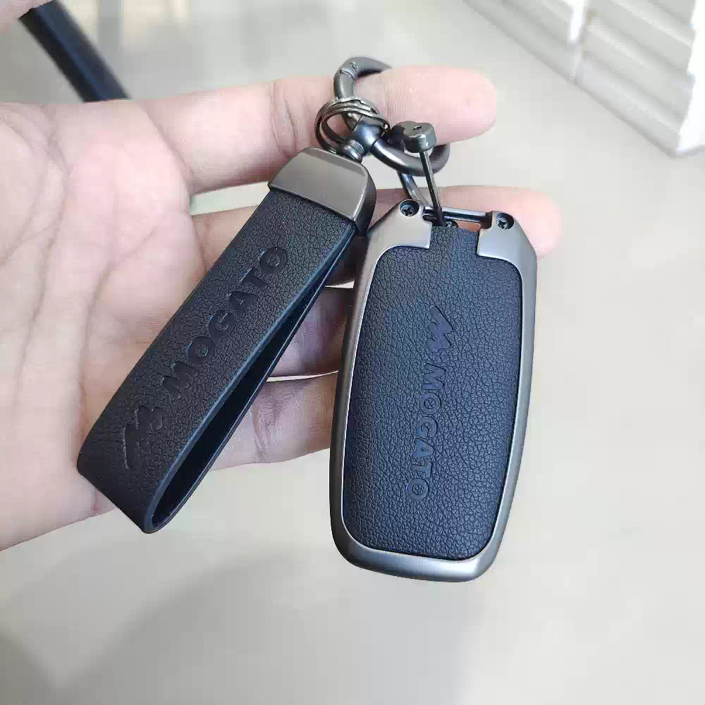 Metal Alloy Leather Key case for KIA 3 Button Flip Key