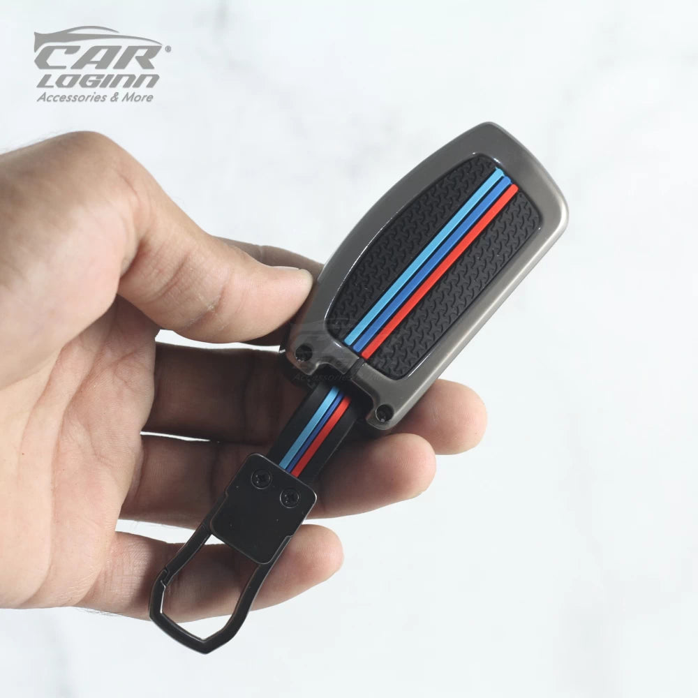 Metal Silicon Car Key Case for Ford Fiesta | Figo Aspire | EcoSport | Freestyle (3 Button Flip Key