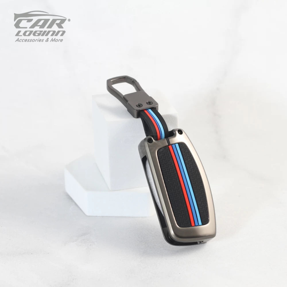 Metal Silicon Alloy Car Key Case for Ford 3 Button Flip Key