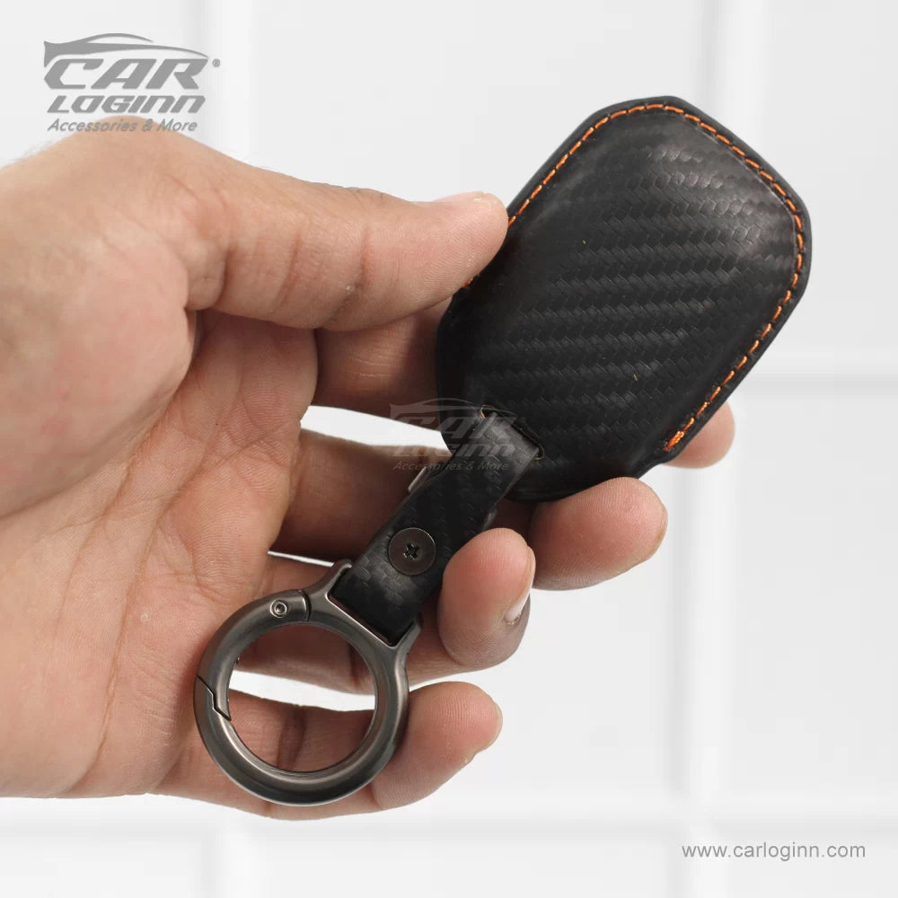 Carloginn PU-3D Leather Key Case for Maruti Suzuki 2 Button Smart Key