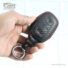 Load image into Gallery viewer, Carloginn PU-3D Leather Key Case for TATA 4 Button Smart Key