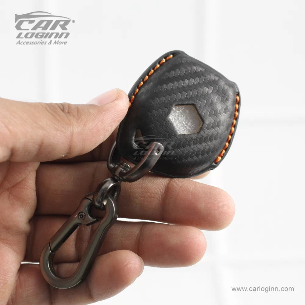 Carloginn PU-3D Leather Key Case for Maruti Suzuki 2 Button Key