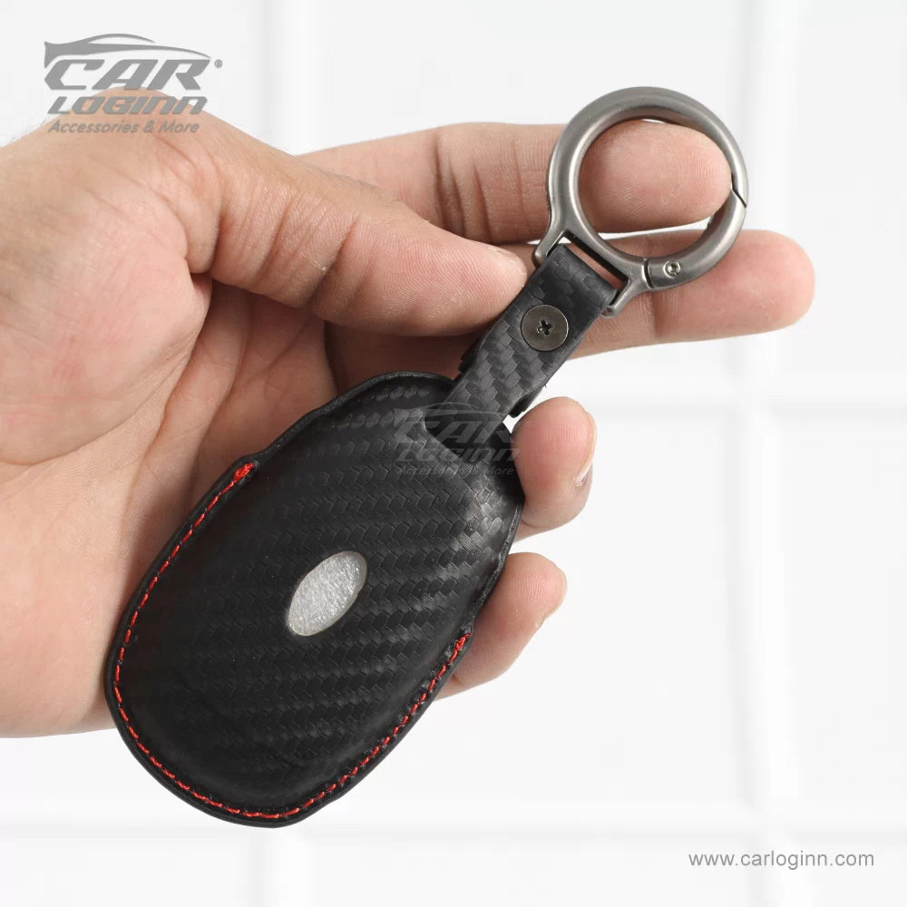 Carloginn PU-3D Leather Key Casefor Hyundai 3 Button Smart Key (PUSH START)