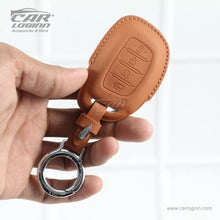 Load image into Gallery viewer, Carloginn PU-3D Leather Key Case for New Hyundai 4 Button Smart Key (PUSH START)