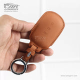 Carloginn PU-3D Leather Key Case for TATA Curve 4 Button Smart Key