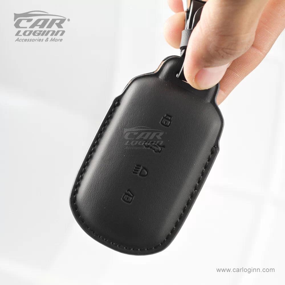 Carloginn PU-3D Leather Key Case for TATA Curve 4 Button Smart Key