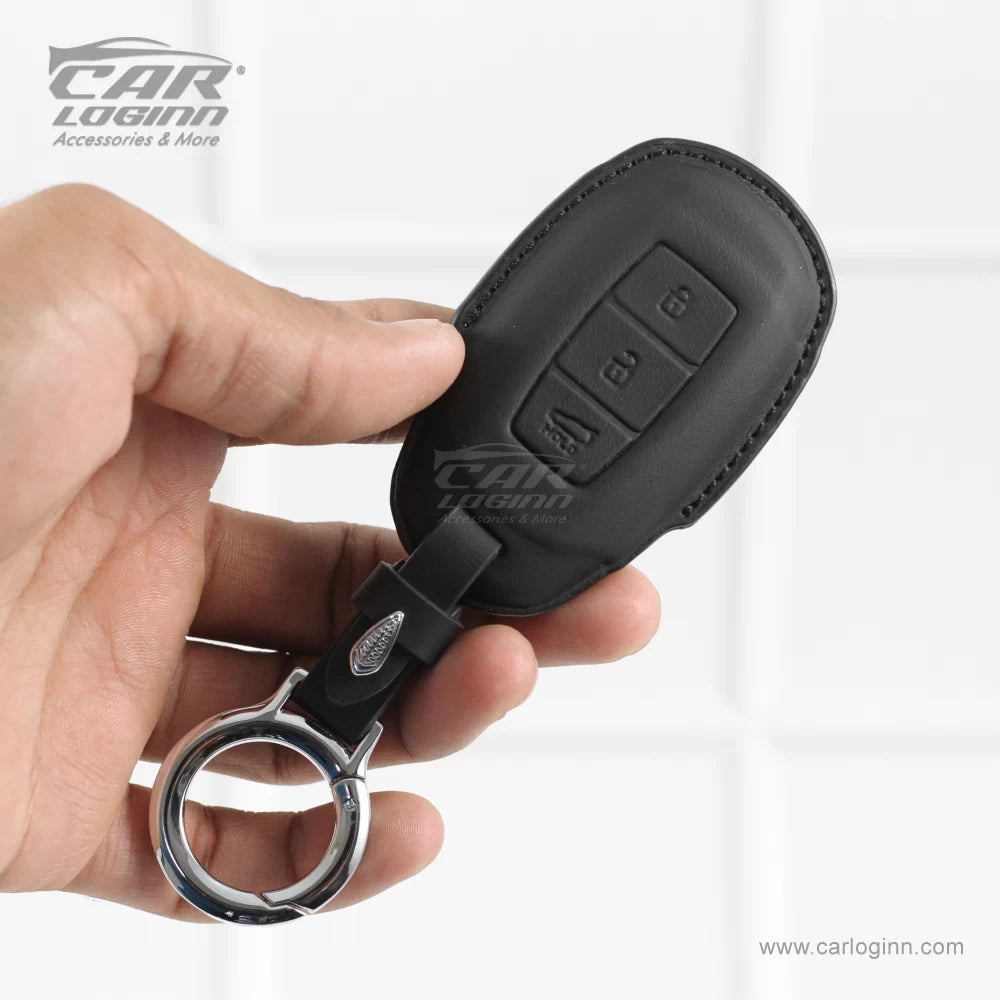 Carloginn PU-3D Leather Key Casefor Hyundai 3 Button Smart Key (PUSH START)