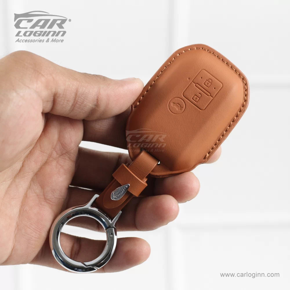 Carloginn PU-3D Leather Key Case for Maruti Suzuki 3 Button Smart Key