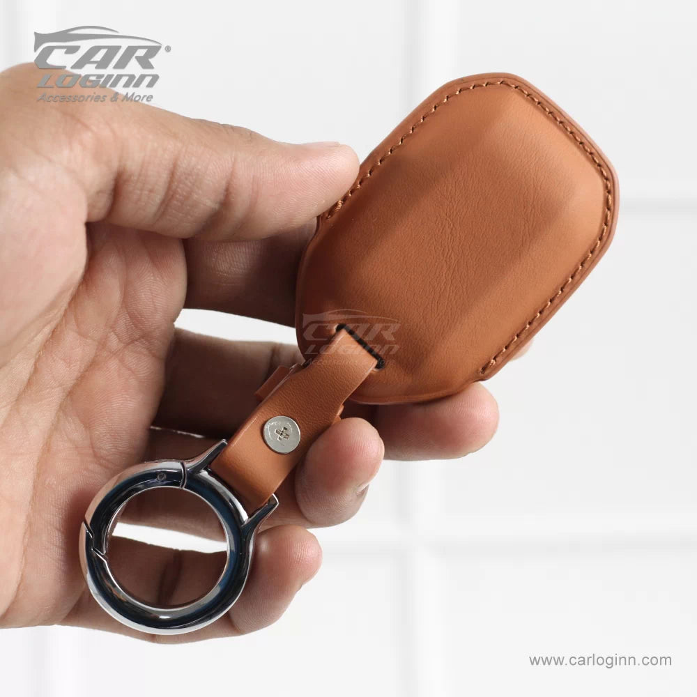 Carloginn PU-3D Leather Key Case for Maruti Suzuki 3 Button Smart Key