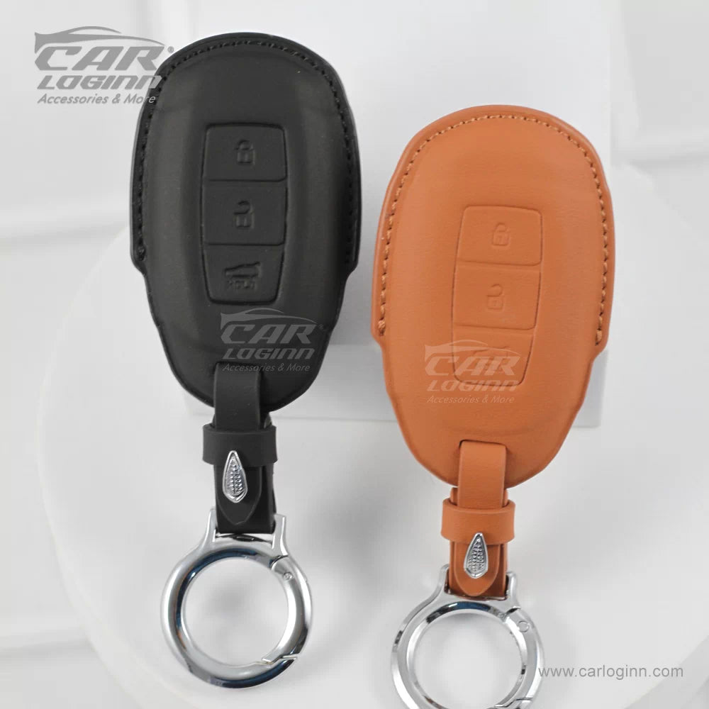 Carloginn PU-3D Leather Key Casefor Hyundai 3 Button Smart Key (PUSH START)