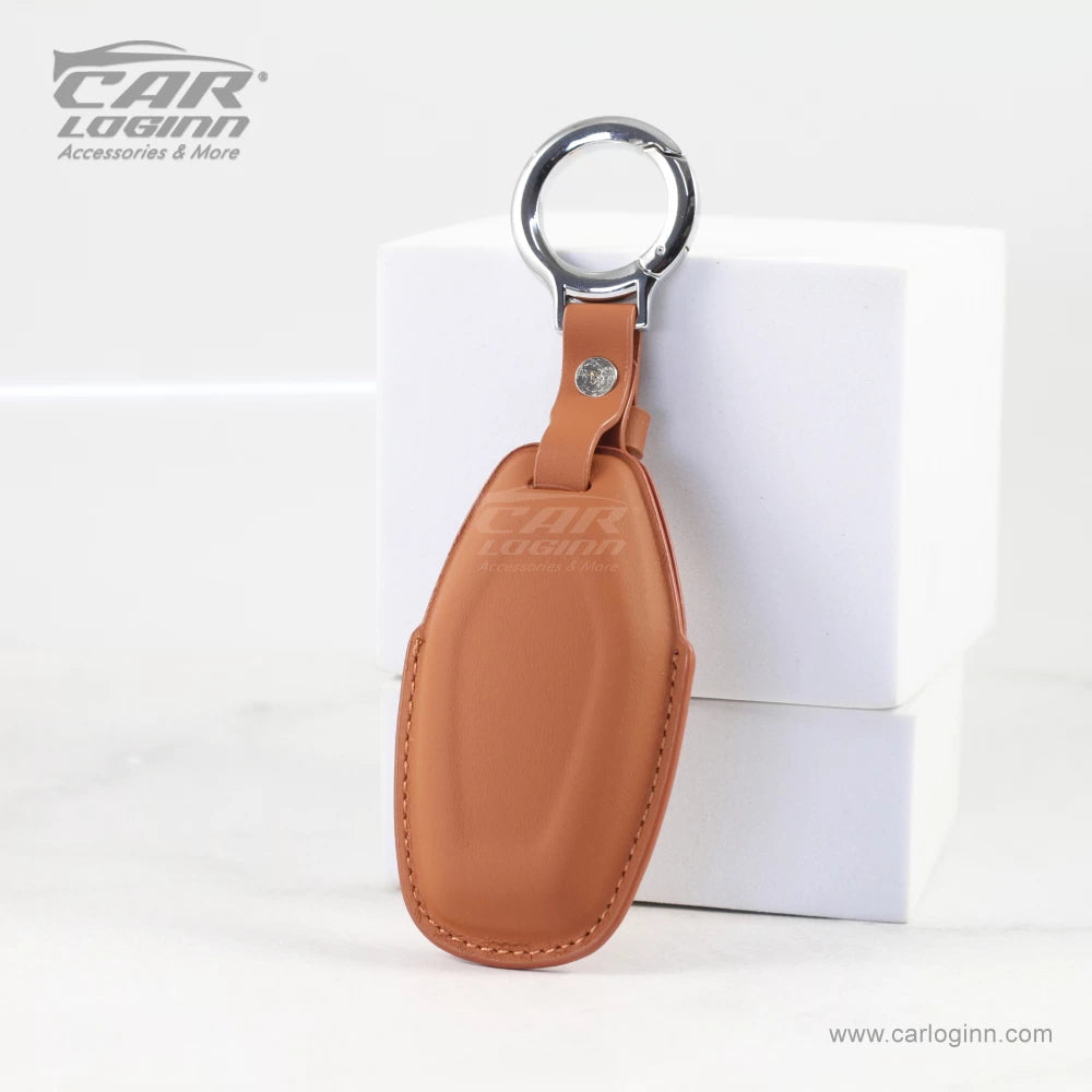 Carloginn PU-3D Leather Key Case for Mahindra XUV - 500 Smart Key