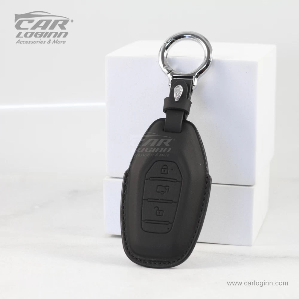 Carloginn PU-3D Leather Key Case for Mahindra XUV - 500 Smart Key