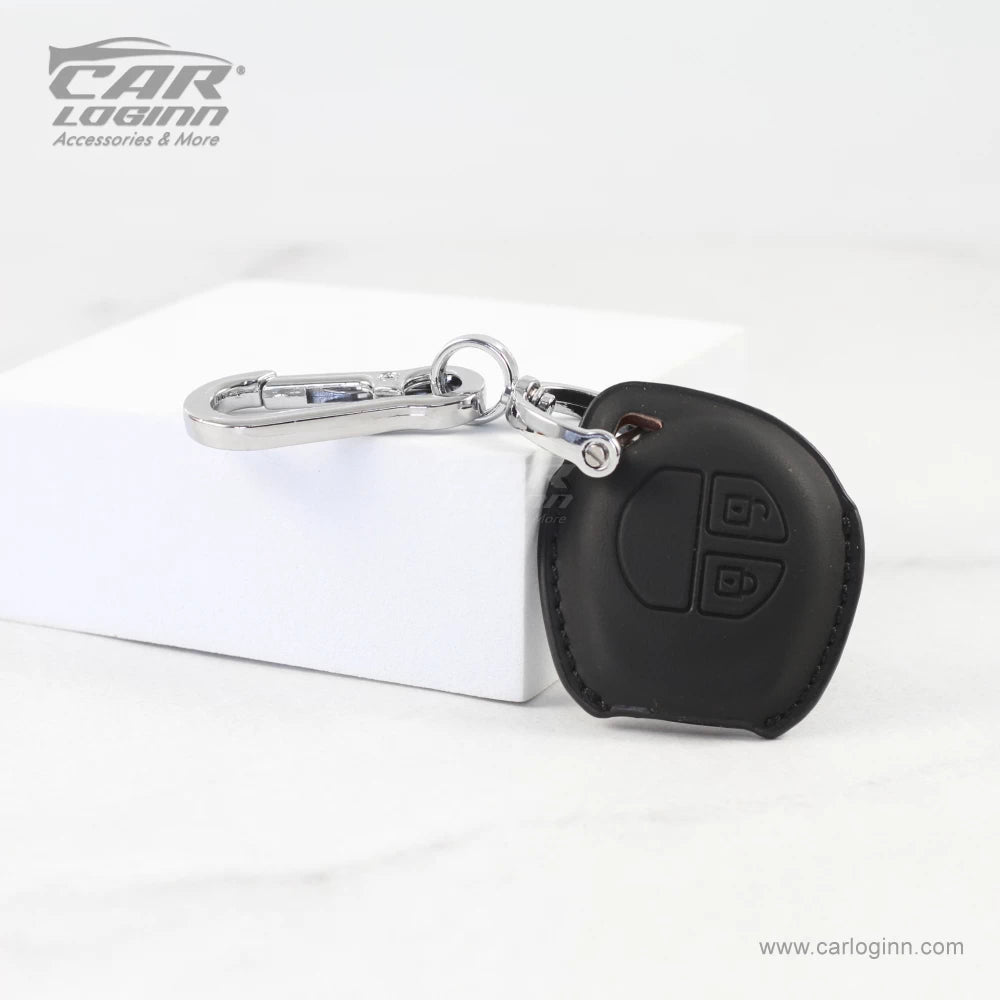 Carloginn PU-3D Leather Key Case for Maruti Suzuki 2 Button Key