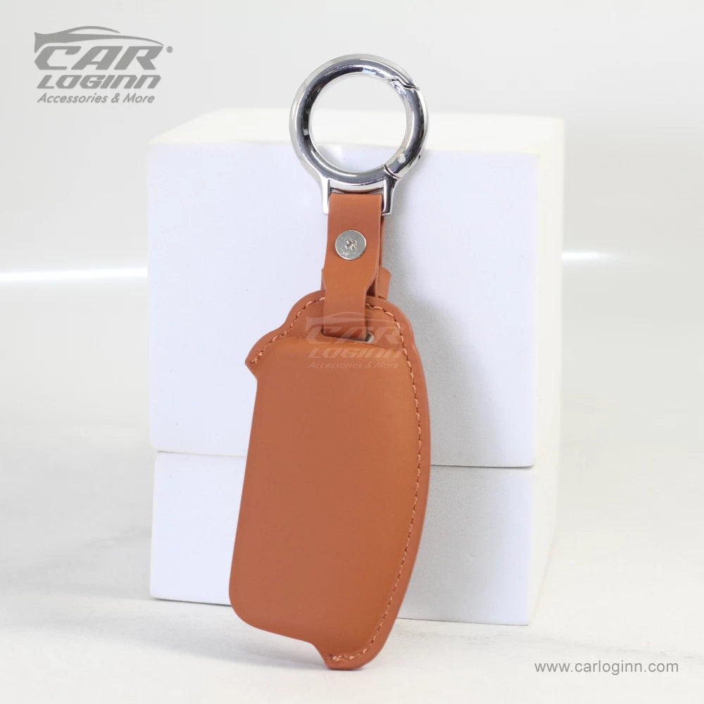 Carloginn PU-3D Leather Key Case for Ford 3 Button Flip Key