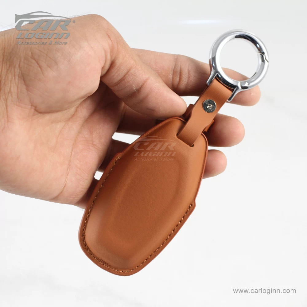 Carloginn PU-3D Leather Key Case for Mahindra XUV - 500 Smart Key