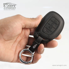 Load image into Gallery viewer, Carloginn PU-3D Leather Key Case for Hyundai 4 Button Smart Key (PUSH START)