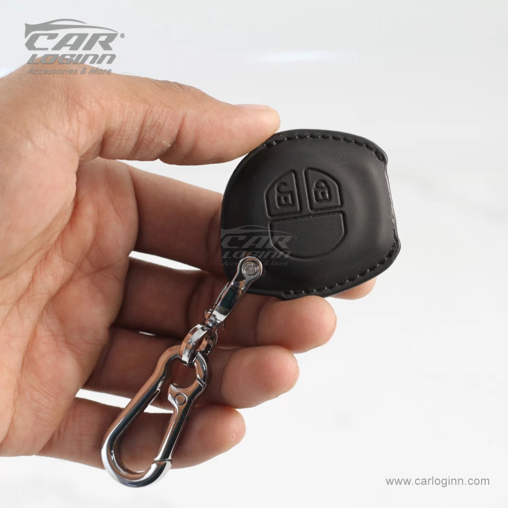 Carloginn PU-3D Leather Key Case for Maruti Suzuki 2 Button Key