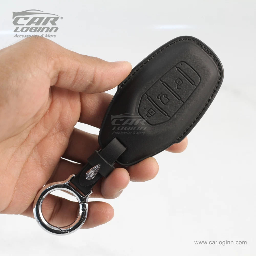 Carloginn PU-3D Leather Key Case for Mahindra XUV - 500 Smart Key