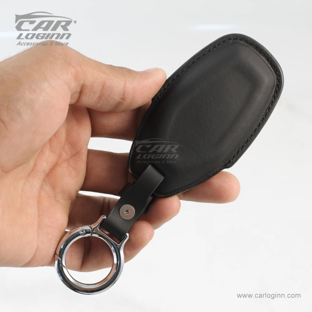 Carloginn PU-3D Leather Key Case for Mahindra XUV - 500 Smart Key