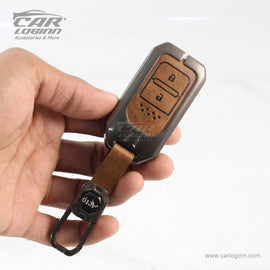 Metal Leather Key case for Honda Amaze | Accord | Jazz | Honda City | BR-V| CR-V | WR-V | Civic 2 Button Smart Key