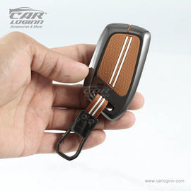 Carloginn Luxury Zinc Alloy Metal Soft Silicon Key Case for MG Hector | Windsor | Astor | Gloster Smart Key (3 Button)