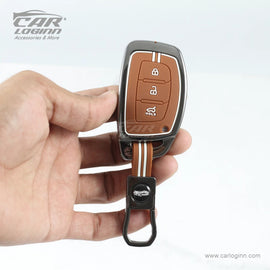 Zinc Alloy Metal Soft Silicon Key Case for Hyundai Xcent | Exter | Creta | Venue | I-20 | Aura | I-10 Grand | Tucson | Nios | Verna | Elentra (3 Button Smart Key/ NOT FIT FOR FLIP KEY)