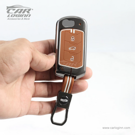 Zinc Alloy Metal Soft Silicon Key Case for Mahindra New XUV 3XO | Scorpio-N | XUV 700 | New Thar | Xuv-300 | Marazzo | Scorpio | New Bolero 3 Button Flip/Smart Key - TAN COLOR