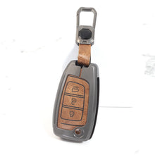 Load image into Gallery viewer, Metal Leather Key Case for Hyundai New Venue | New i20 | Verna 2020-21 | Old Verna Flip Key