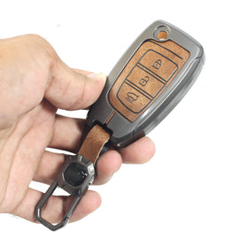 Metal Leather Key Case for Hyundai New Venue | New i20 | Verna 2020-21 | Old Verna Flip Key
