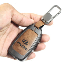 Load image into Gallery viewer, Metal Leather Key Case for Hyundai New Venue | New i20 | Verna 2020-21 | Old Verna Flip Key